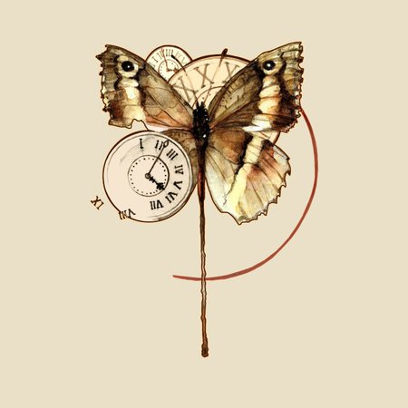 clock and butterfly drawing - Cerca con Google