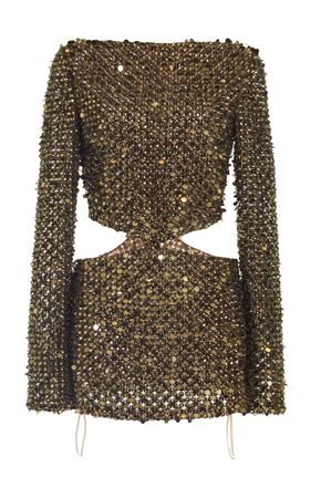 Cutout Sequined Tulle Mini Dress By Valentino | Moda Operandi