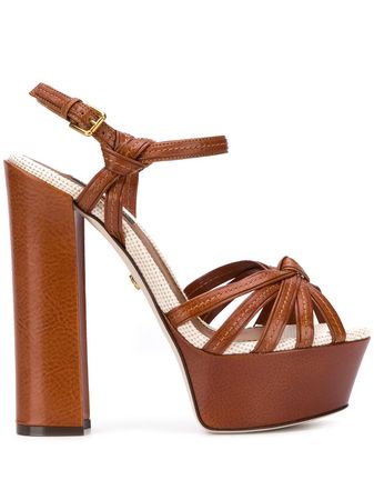 Shop Dolce & Gabbana platform cross-strap sandals with Express Delivery - FARFETCH