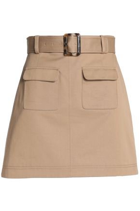 Belted cotton-gabardine mini skirt | ALEXACHUNG | Sale up to 70% off | THE OUTNET