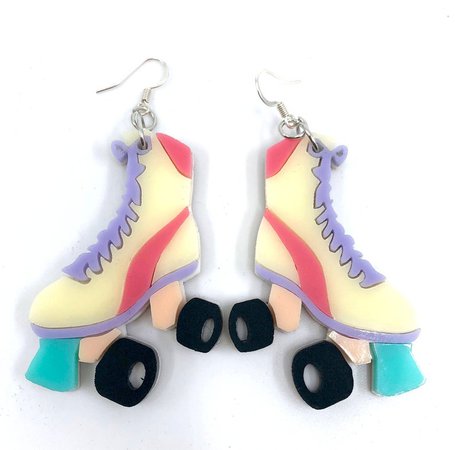 Roller Skate Charm Earrings Large Acrylic Earrings Skater | Etsy