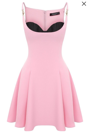 black pink skater dress