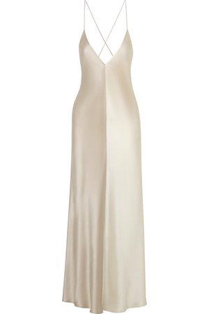 Lee Mathews | Sierra two-tone silk-satin midi dress | NET-A-PORTER.COM