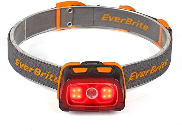 EverBrite Headlamp - 300 Lumens Headlight with Red/Green Light and Tail Light, 7 Lighting Modes, Perfect for Trail Running, Camping, Hiking and More, Adjustable Headband, 3 AAA Batteries Included - - Amazon.com