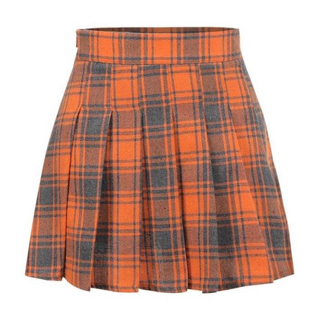 Auburn' Orange Plaid Skirt