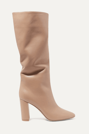 Gianvito Rossi Laura 85 Leather Knee Boots In Neutrals | ModeSens