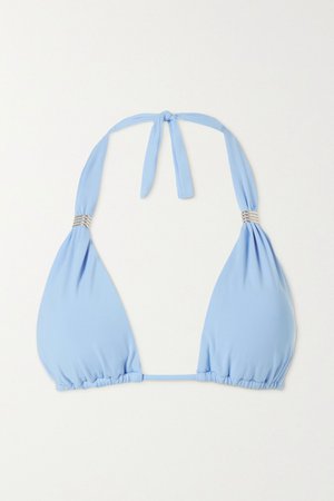 Light blue Grenada embellished triangle bikini top | Melissa Odabash | NET-A-PORTER