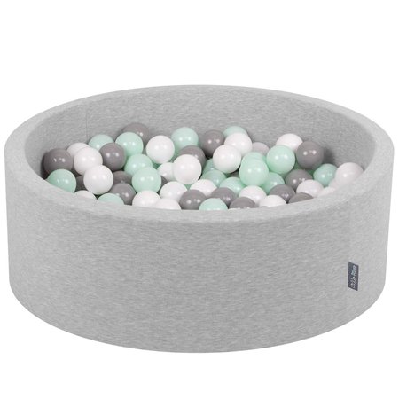 KiddyMoon 90X30cm/200 Balls ∅ 7Cm / 2.75In Baby Foam Ball Pit Certified Made In EU, Light Grey:White/Grey/Mint- Buy Online in New Zealand at Desertcart - 129416011.