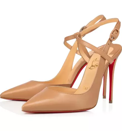 Christian Louboutin Jenlove Ankle Strap Pointed Toe Pump (Women) | Nordstrom