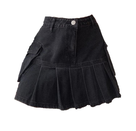 Black pleaded skirt