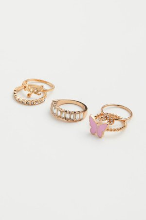 5-pack Rings - Gold-colored/Angel - Ladies | H&M US
