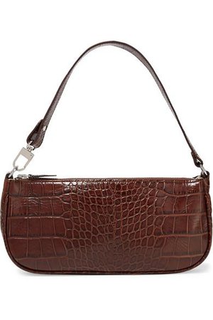 BY FAR Rachel shoulder bag made of crocodile-effect leather