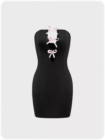 Y2k Balletcore Black Cut out Dress Mini Dress | kollyy