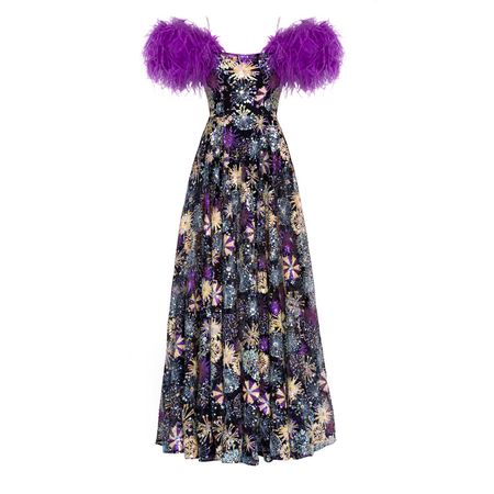 Sequined Embroidered Gown Adina | MATSOUR'I | Wolf & Badger