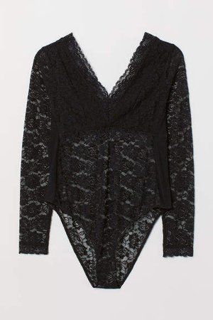 H&M+ Lace Bodysuit - Black