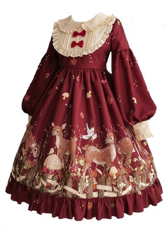 red forest aesthetic dress