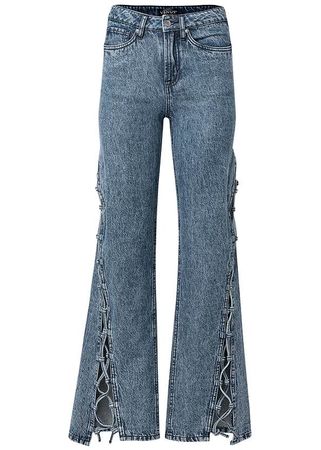 Dark Cool Wash New Vintage Lace-Up Jeans | VENUS