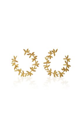 Gold-Plated Hoop Earrings by Oscar de la Renta | Moda Operandi
