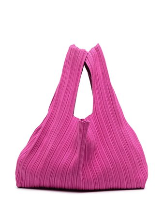 Sminfinity pleated silk-blend tote bag pink 14103PLEATETOTE - Farfetch