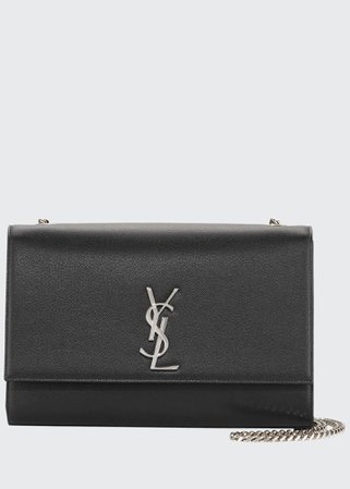 Saint Laurent Kate Monogram YSL Large Grain Leather Wallet on Chain - Bergdorf Goodman