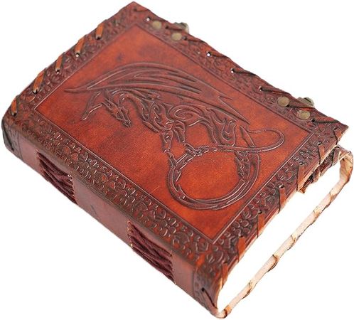 Amazon.com : MONTEXOO Dragon Leather Journal Dungeons Dragonette Diary Sketchook Notebook with Lock for Men Women Dnd Travel Bullet Handmade Vintage Old Antique Writing Large Old Brown : Office Products