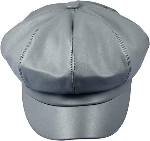Samtree Women Newsboy Hats, Visor Beret Cabbie Hat 8 Panel Ivy Cap PU Leather (Red) at Amazon Women’s Clothing store