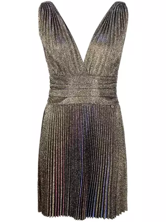 LIU JO metallic-effect Pleated Mini Dress - Farfetch