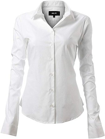 Amazon.com: Harrms Womens Dress Shirts, Basic Long/Half Sleeve Slim Fit Casual Button Up Shirt Stretch Formal Shirts: Clothing
