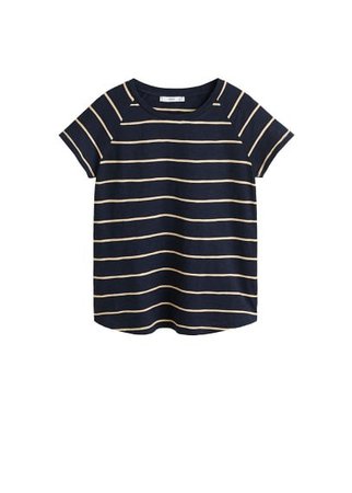 MANGO Striped cotton t-shirt