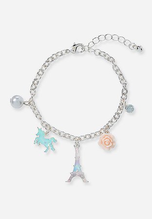 paris & unicorn charm bracelet