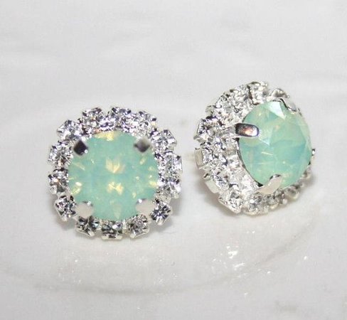 mint diamond earrings