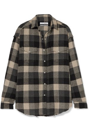 IRO | Garance plaid cotton-blend flannel shirt | NET-A-PORTER.COM