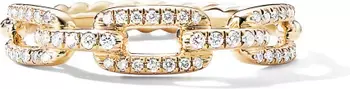David Yurman Stax 18K Gold Single Row Pavé Chain Link Ring with Diamonds | Nordstrom