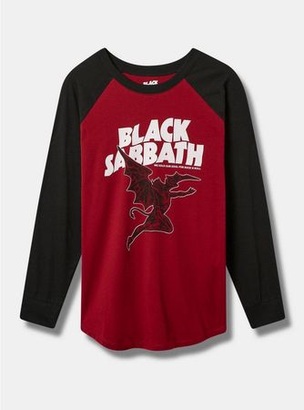 Plus Size - Black Sabbath Classic Fit Cotton Long Sleeve Raglan - Torrid