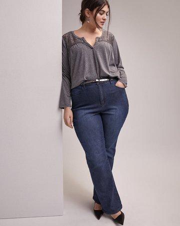 Long Sleeve Top with Lace - d/C JEANS | Penningtons