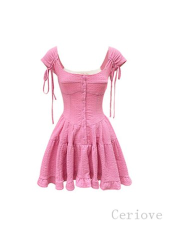 White/pink Mini Dress Lolita Dress Fairy Dress Cottagecore | Etsy