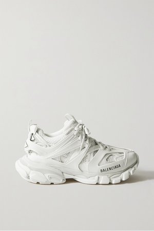 White Track logo-detailed mesh and rubber sneakers | Balenciaga | NET-A-PORTER