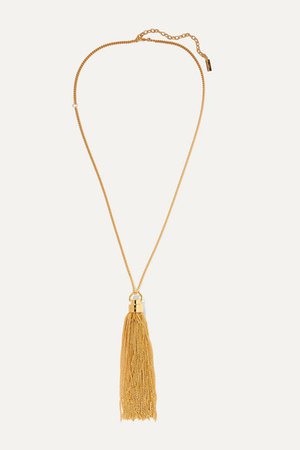 SAINT LAURENT | Tasseled gold-tone necklace | NET-A-PORTER.COM