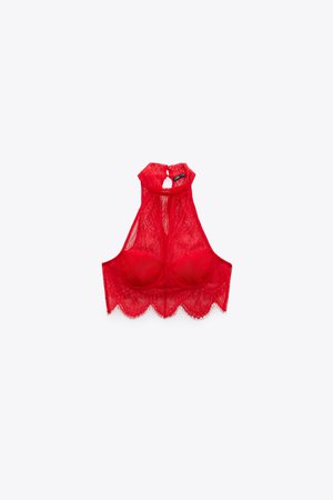 LACE TOP - Red | ZARA United States