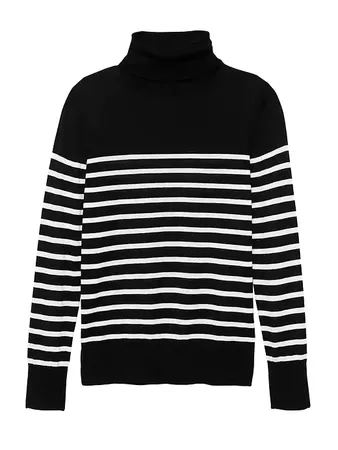 Washable Merino Wool Stripe Turtleneck Sweater | Banana Republic