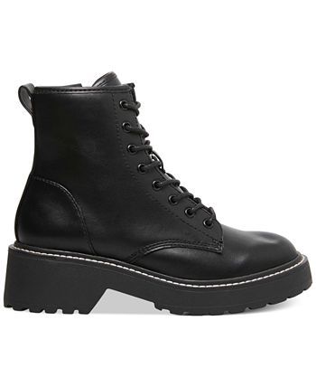 Madden Girl Carra Lace-Up Lug Sole Combat Boots & Reviews - Booties - Shoes - Macy's