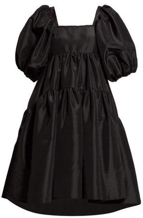 Cecilie Bahnsen Bow Embellished Faille Mini Dress - Womens - Black
