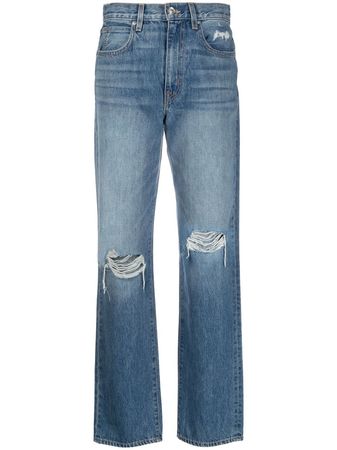 SLVRLAKE Distressed straight-leg Jeans - Farfetch