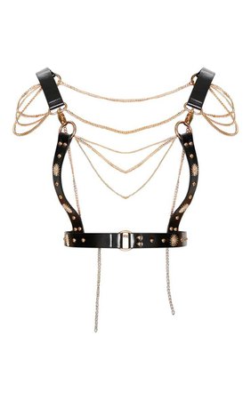 Black Sundial Body Harness - Body Jewellery - Jewellery - from £2 - Accessories | PrettyLittleThing
