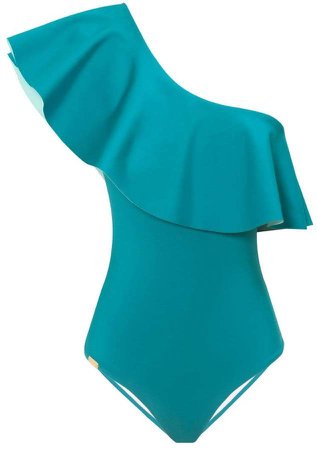 Seareinas Peacock Off Shoulder Ruffle Onepiece Swimsuit Teal