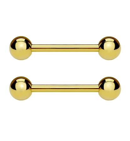 Urban Body Jewerly - GOLD PLATED STAINLESS STEEL NIPPLE RING BAR
