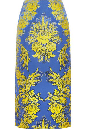 Gucci | Floral-jacquard midi skirt | NET-A-PORTER.COM