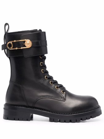 Shop Versace Medusa Pin lace-up boots with Express Delivery - FARFETCH