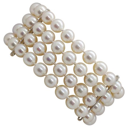 4-Strand Japanese Cultured Pearl Bracelet
