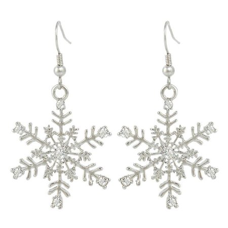 Sparkling Selections Snowflake Hook Earrings